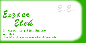 eszter elek business card